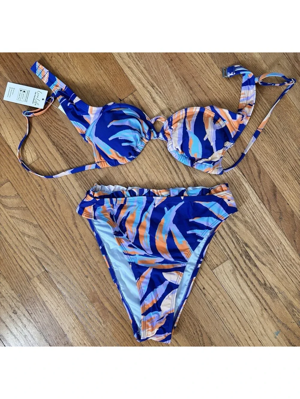 Cupshe Women's Blue Bikini Swim Set Size XS